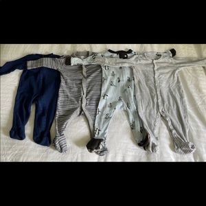 Bundle lot of 4 baby footed sleepers pjs size 3-6 months